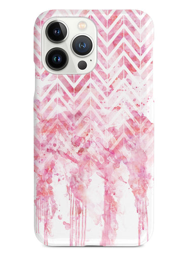 Dripping Watercolor Pink Chevron Pattern Case