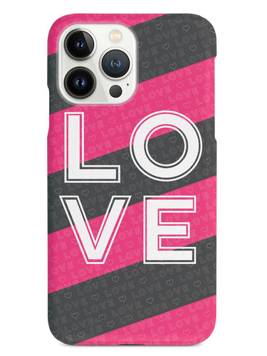 LOVE - Pink & Gray Striped Case