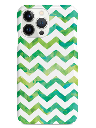 Watercolor Chevron Pattern - Green Case