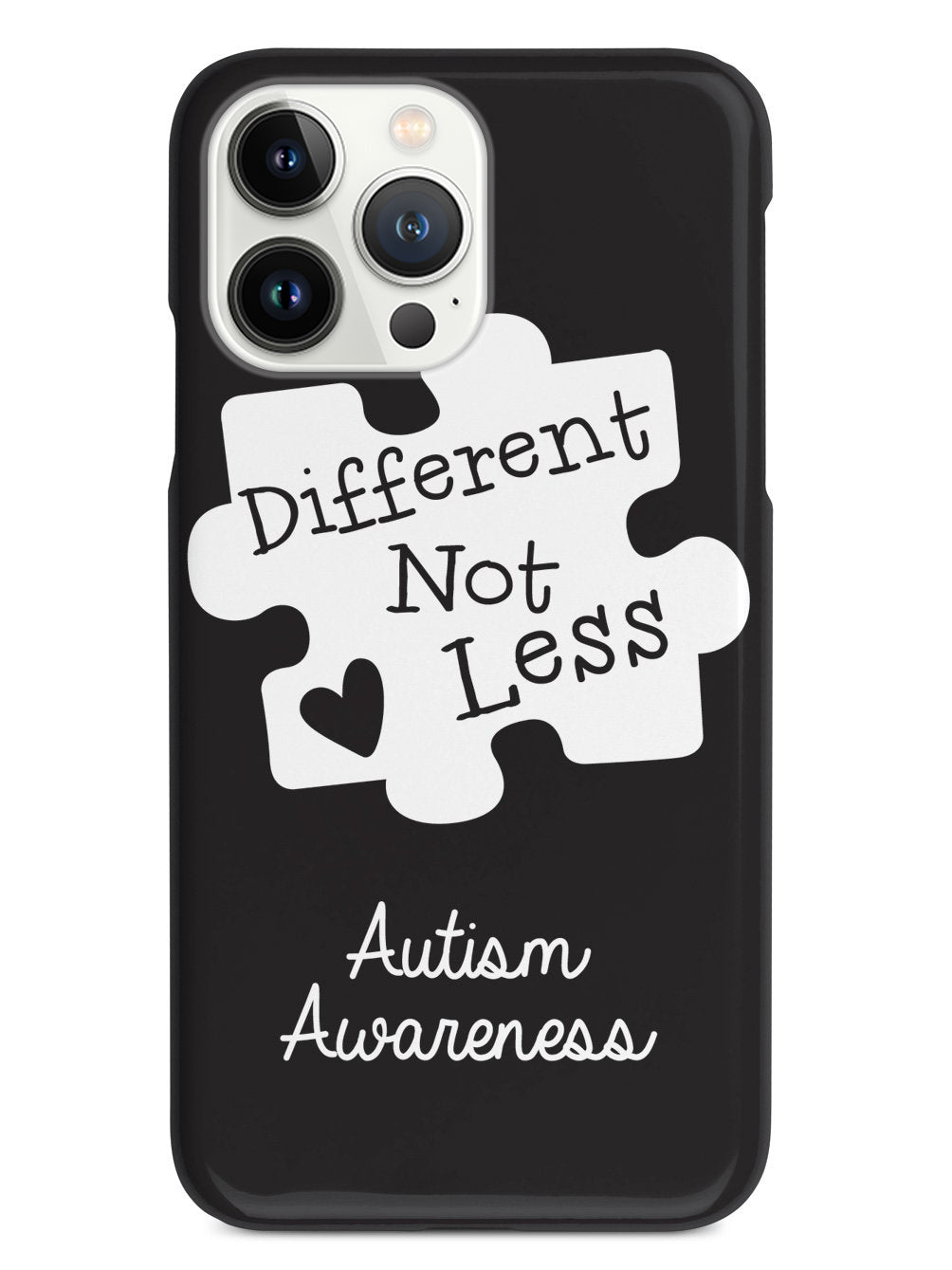 Different Not Less - Black Puzzle Piece Autism Awareness Case