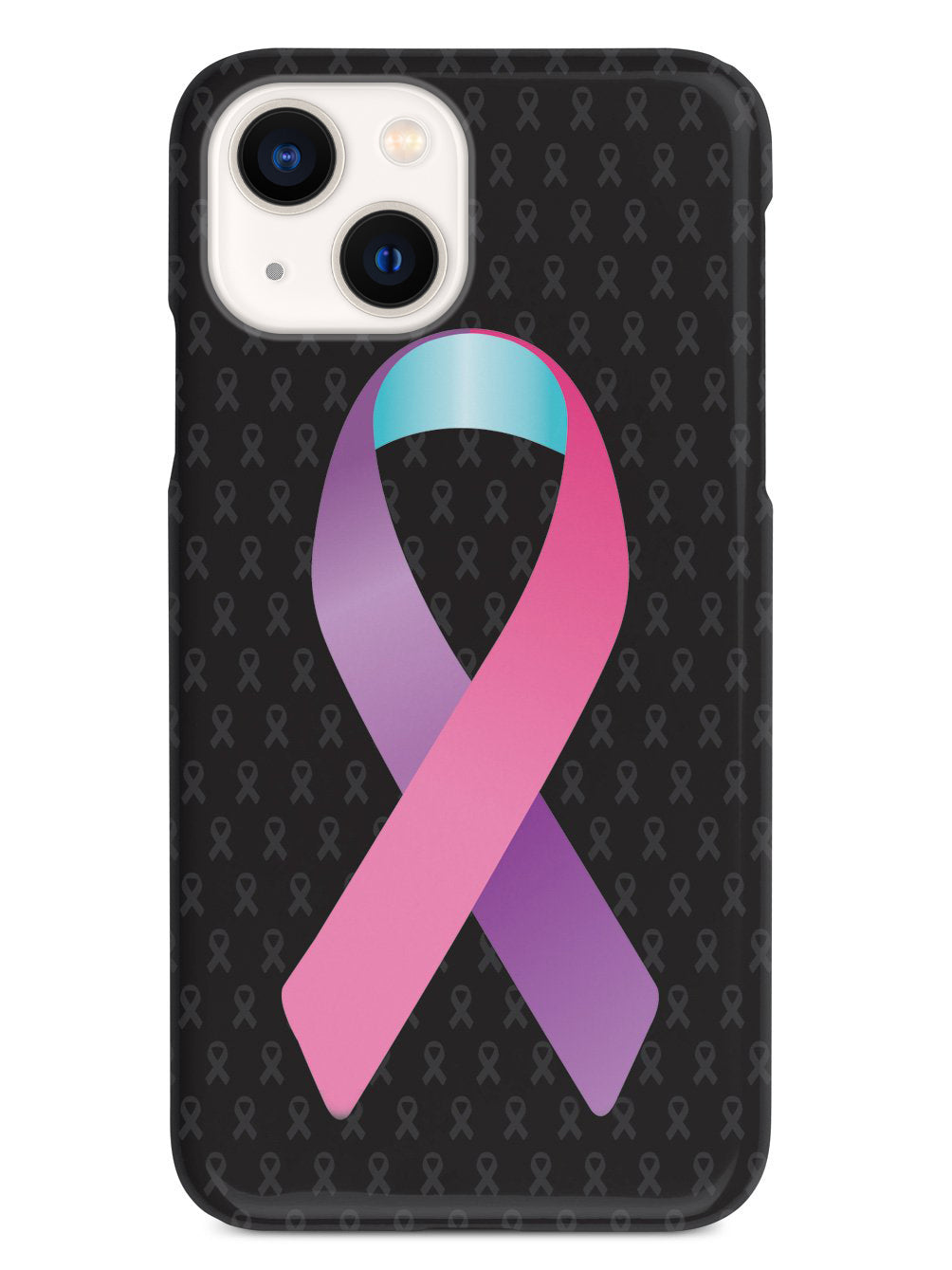 Pink Purple and Blue Awareness Ribbon - Black Case