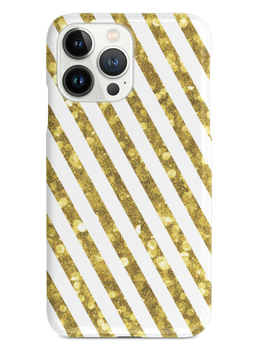 Gold Glitter Stripes - White Case