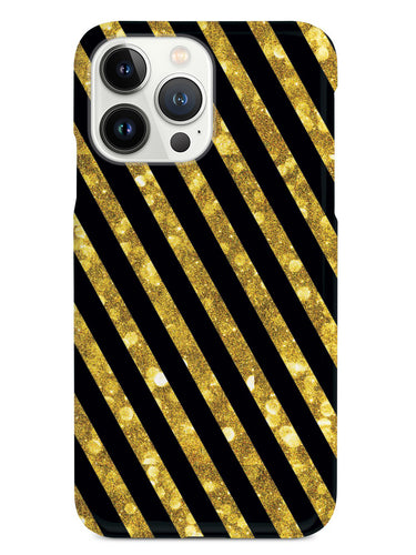 Gold Glitter Stripes - Black Case