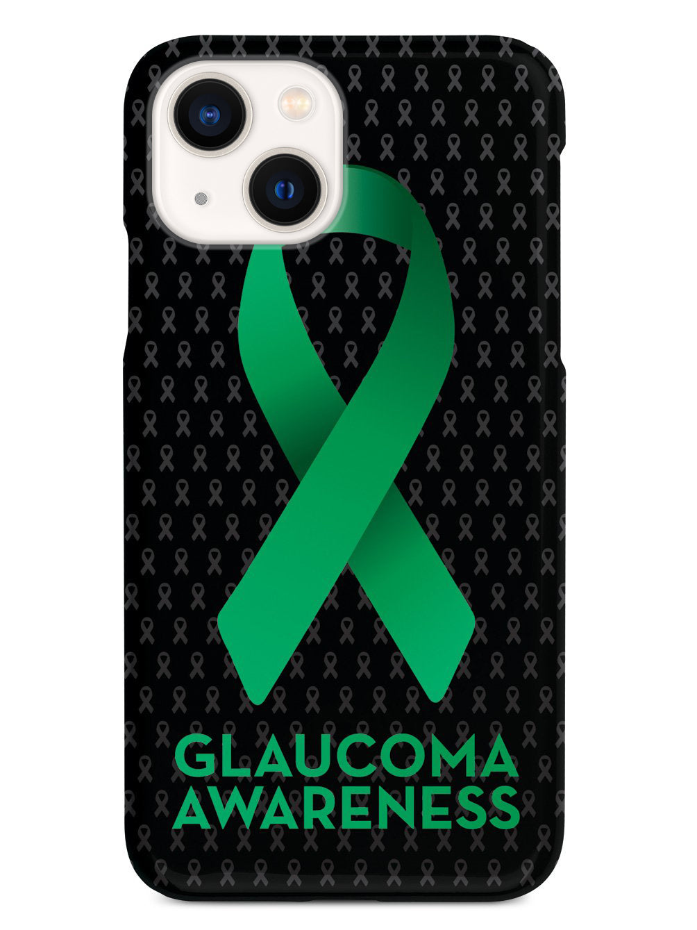 Glaucoma Awareness Green Ribbon - Black Case