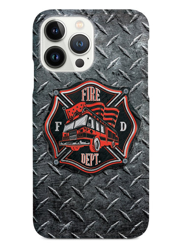 Textured Metal Fire Badge - Fire Department Case