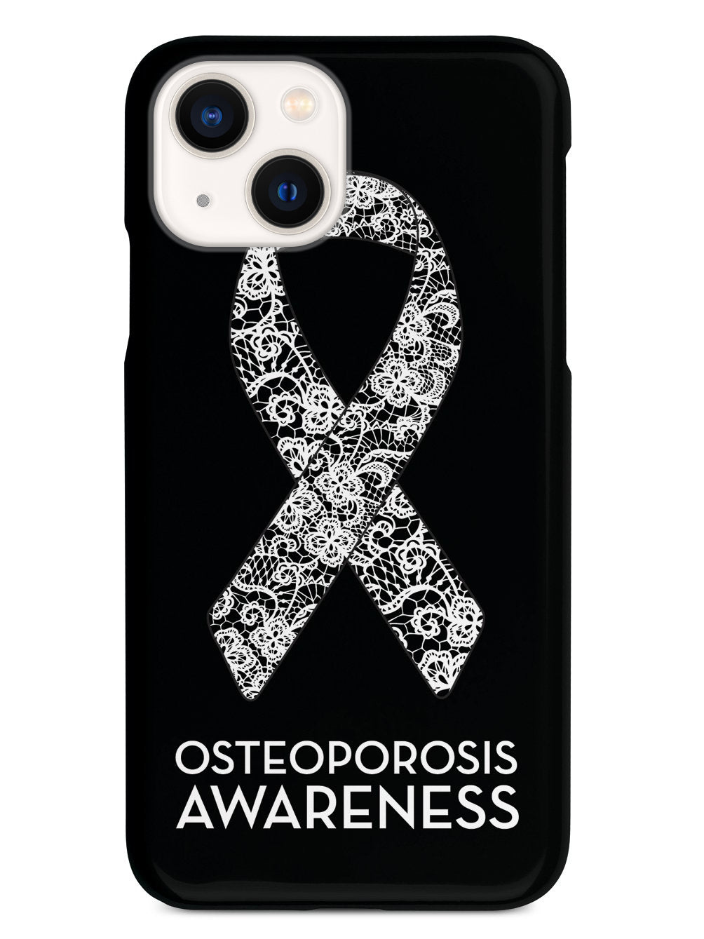 Osteoporosis Awareness Ribbon - Black Case