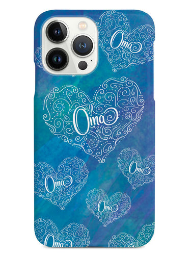 Oma Doodle Hearts - Blue Case