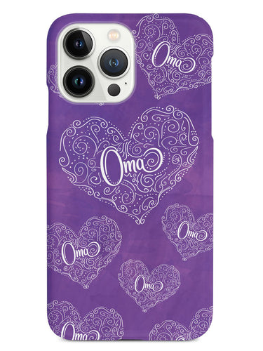 Oma Doodle Hearts - Purple Case