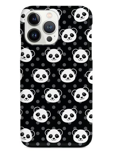 Cute Panda Pattern - Black Polka Dots Case