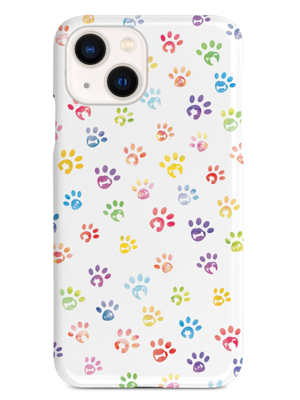 Dog & Cat Lover - Small Watercolor Paw Prints - White Case