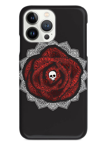 Red Rose Skull - Black Case