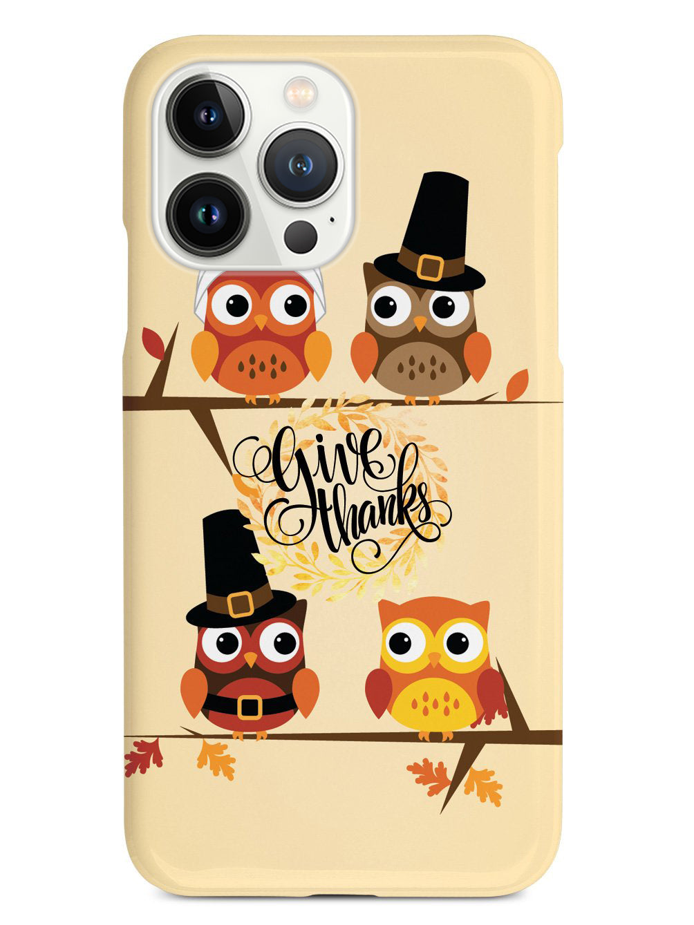 Give Thanks - Thanksgiving Owls - White Case