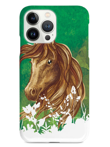 Watercolor Horse Illustration - Forest Green Case