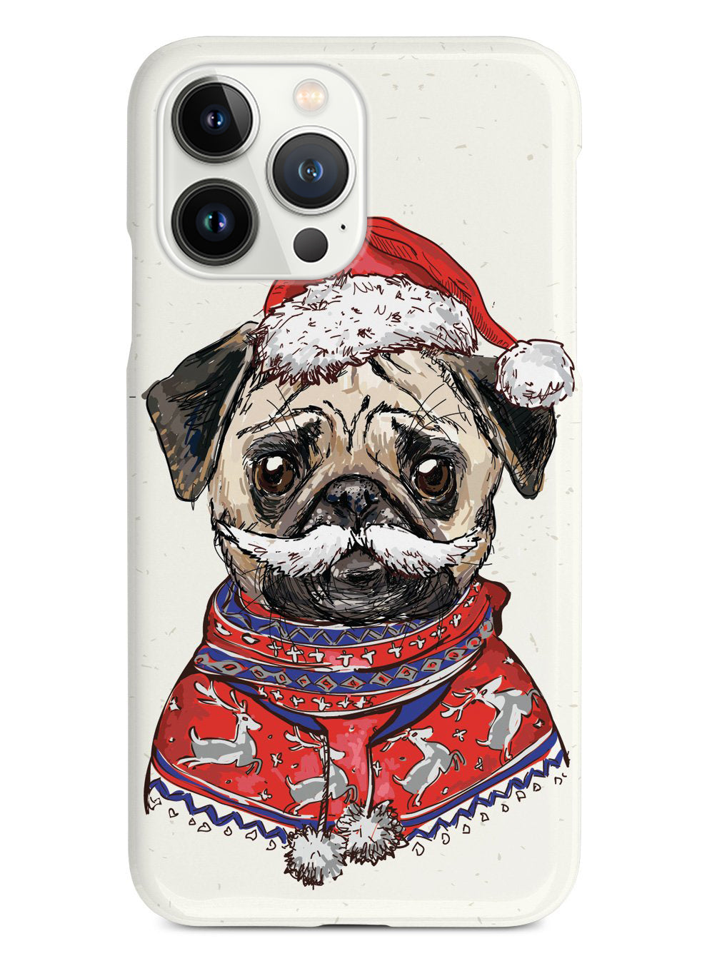 Christmas Pug Illustration Case