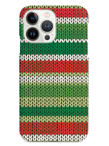 Red and Green Sweater Texture - Black Case