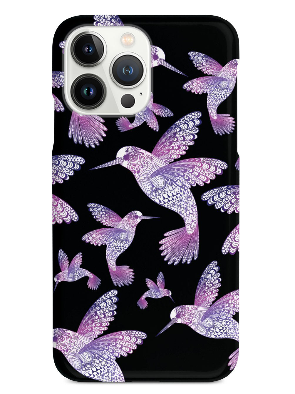 Zentangle Hummingbirds - Purple - Black Case