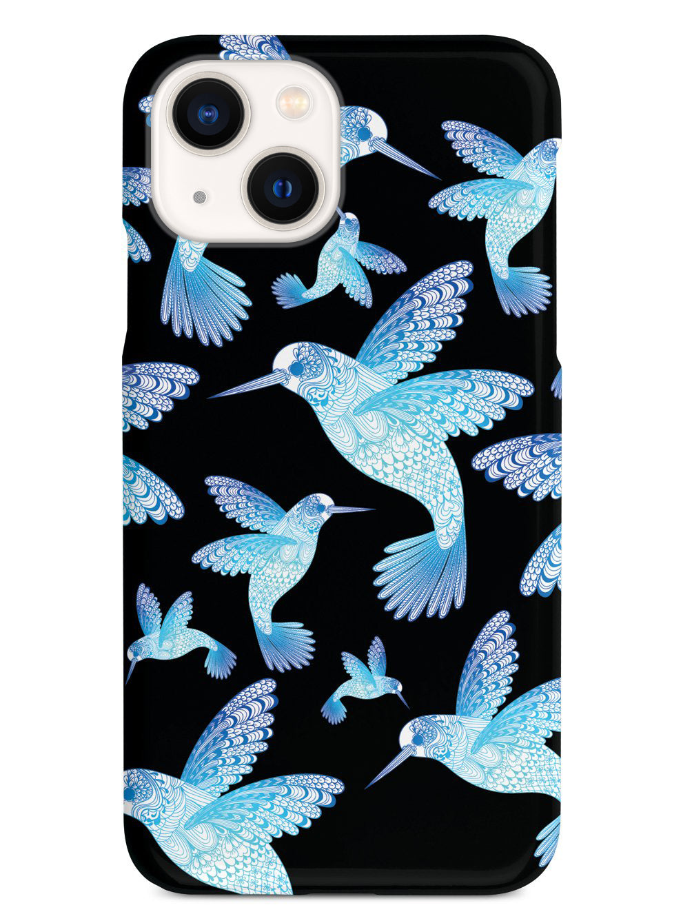 Zentangle Hummingbirds - Blue - Black Case