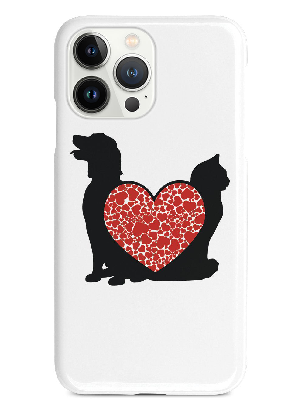 Cat & Dog - Red Heart - White Case