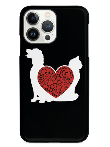 Cat & Dog - Red Heart - Black Case