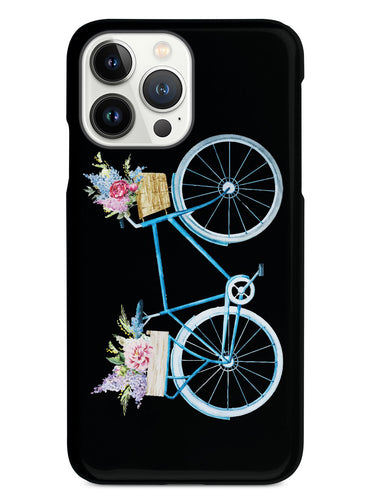 Basket of Flowers - Blue Bicycle - Black Case
