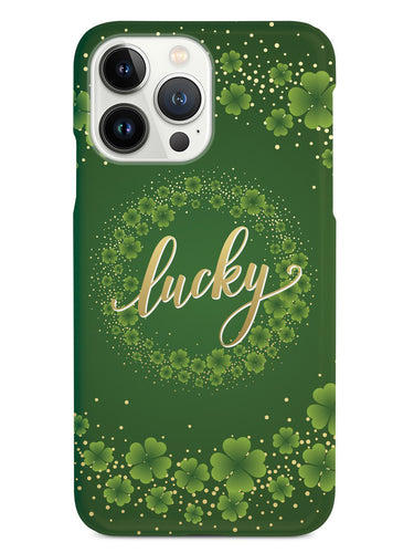 Lucky - Green and Gold Shamrocks - White Case