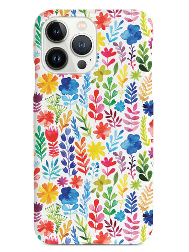 Bright And Colorful Watercolor Flowers - White Case