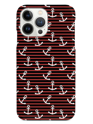 Anchor Horizontal Stripes Pattern - Black Case