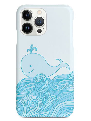 Cute Whale Doodle Waves - White Case