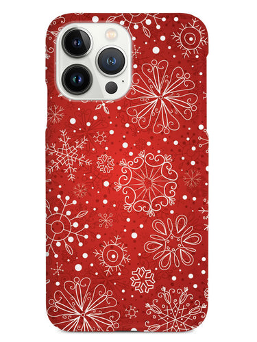 Red Snowflakes Doodle - White Case