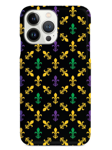 French Leaf - Mardi Gras Pattern - Black Case